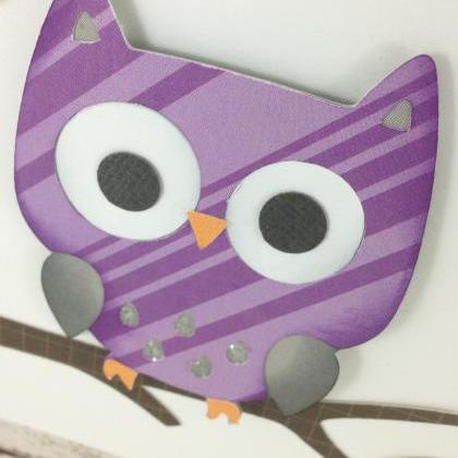 Personalized Kids Room Door Sign Purple Owl